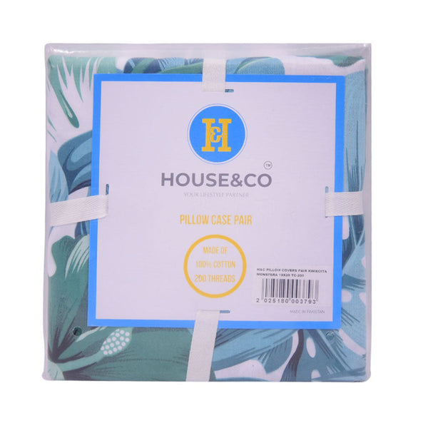 H&C PILLOW COVERS PAIR KWIECITA MONSTERA 19X29 TC-200