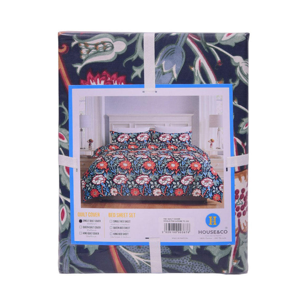 H&C QUILT COVER SINGLEPINK & ROSE TC-200