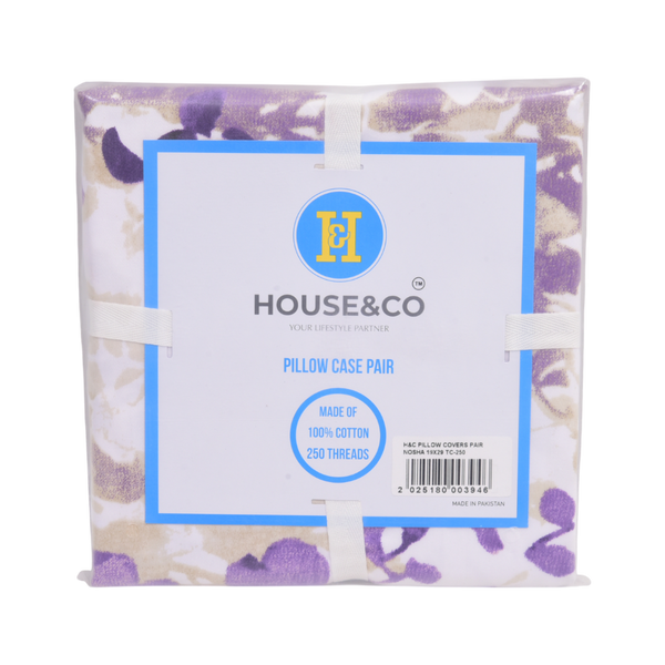 H&C PILLOW COVERS PAIR NOSHA 19X29 TC-250