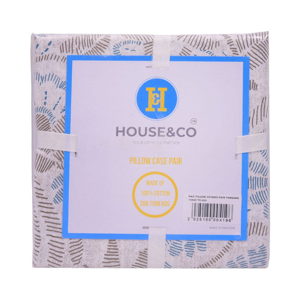 H&C PILLOW COVERS PAIR THREADS 19X29 TC-200