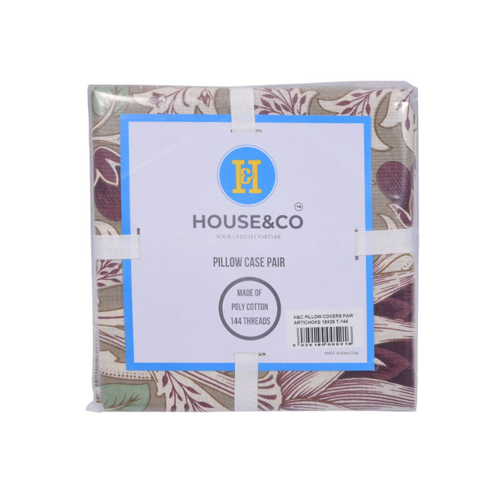 H&C PILLOW COVERS PAIR ETCHING & ROSES 19X29 T-144