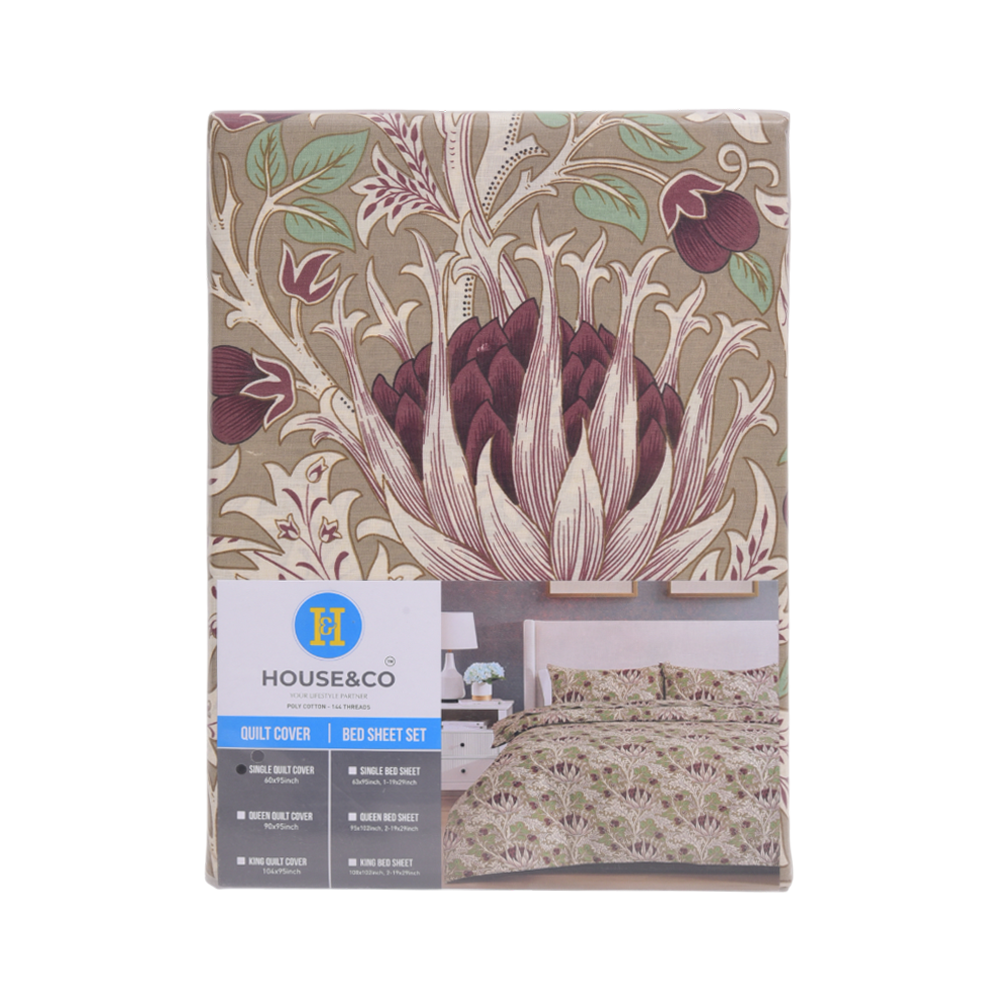 H&C QUILT COVER SINGLE ETCHING & ROSEST-144