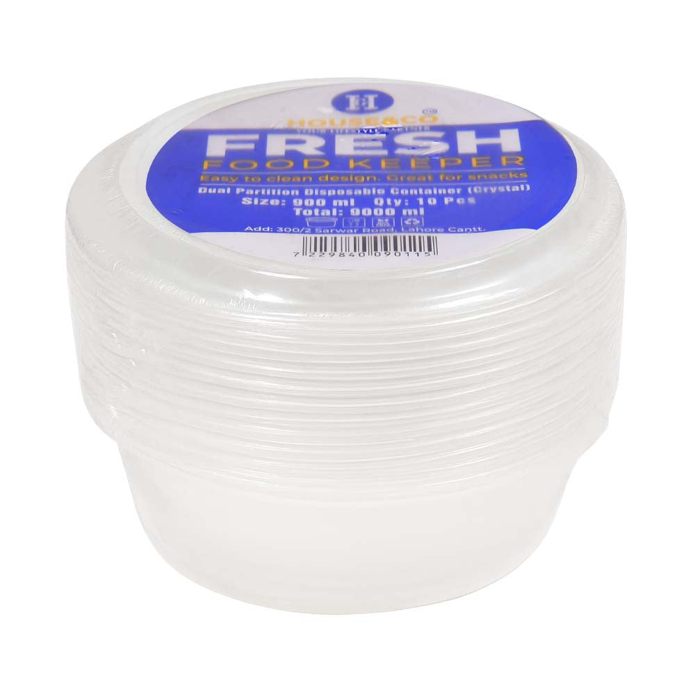 HOUSE & CO. DISP RICE BOWL PARTITION CLEAR 900ML