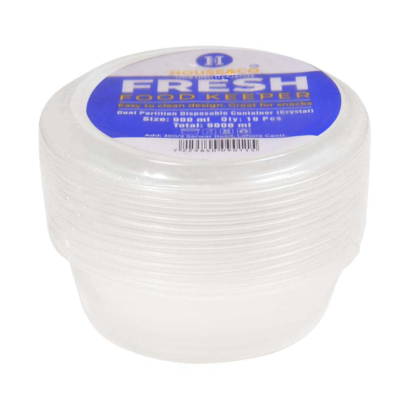 HOUSE & CO. DISP RICE BOWL PARTITION CLEAR 900ML