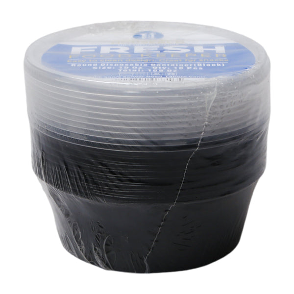 HOUSE & CO DISP ROUND CONTAINER BLACK 10OZ 10PCS