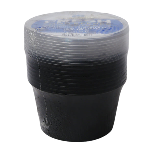HOUSE & CO DISP ROUND CONTAINER BLACK 16OZ 10PCS