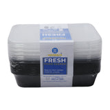 HOUSE & CO DISP RECT. CONTAINER BLACK 500ML 10PCS