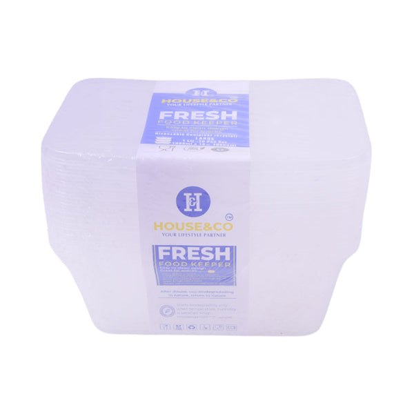 HOUSE & CO DISP RECT. CONTAINER CLEAR 1000ML 10PCS