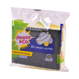 HOUSE&CO. SCOURING PAD WITH SPONGE REGULAR 1PCS