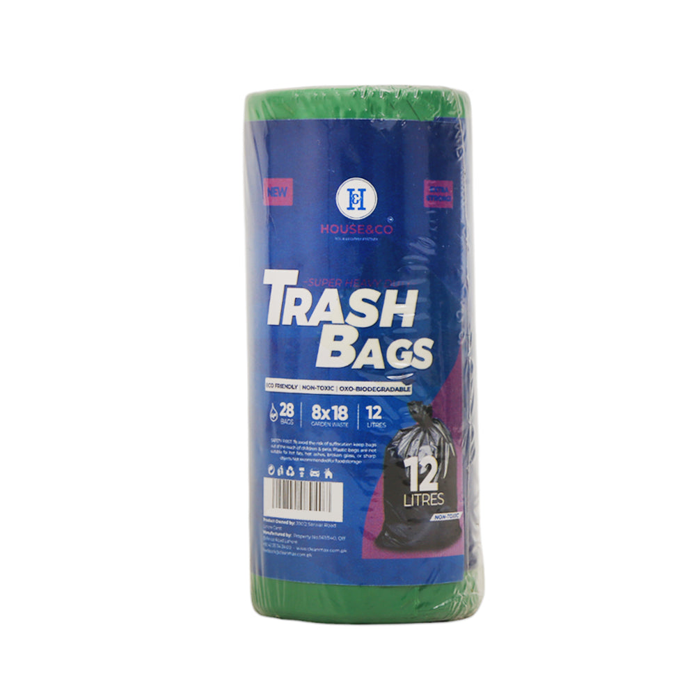 HOUSE&CO TRASH BAG (GRN) X.MINI 8X18 28PCS