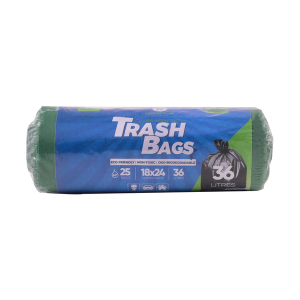 HOUSE&CO TRASH BAG (GRN) SMALL 18X24 25PCS