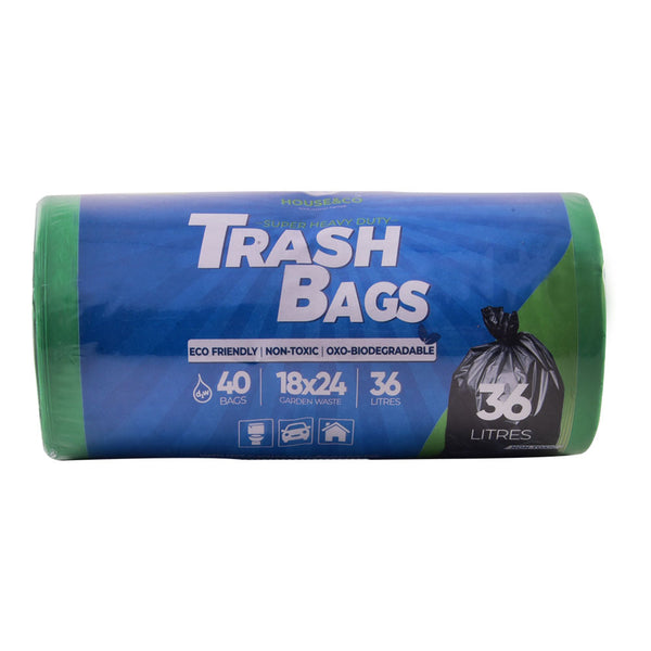 HOUSE&CO TRASH BAG (GRN) SMALL 18X24 40PCS