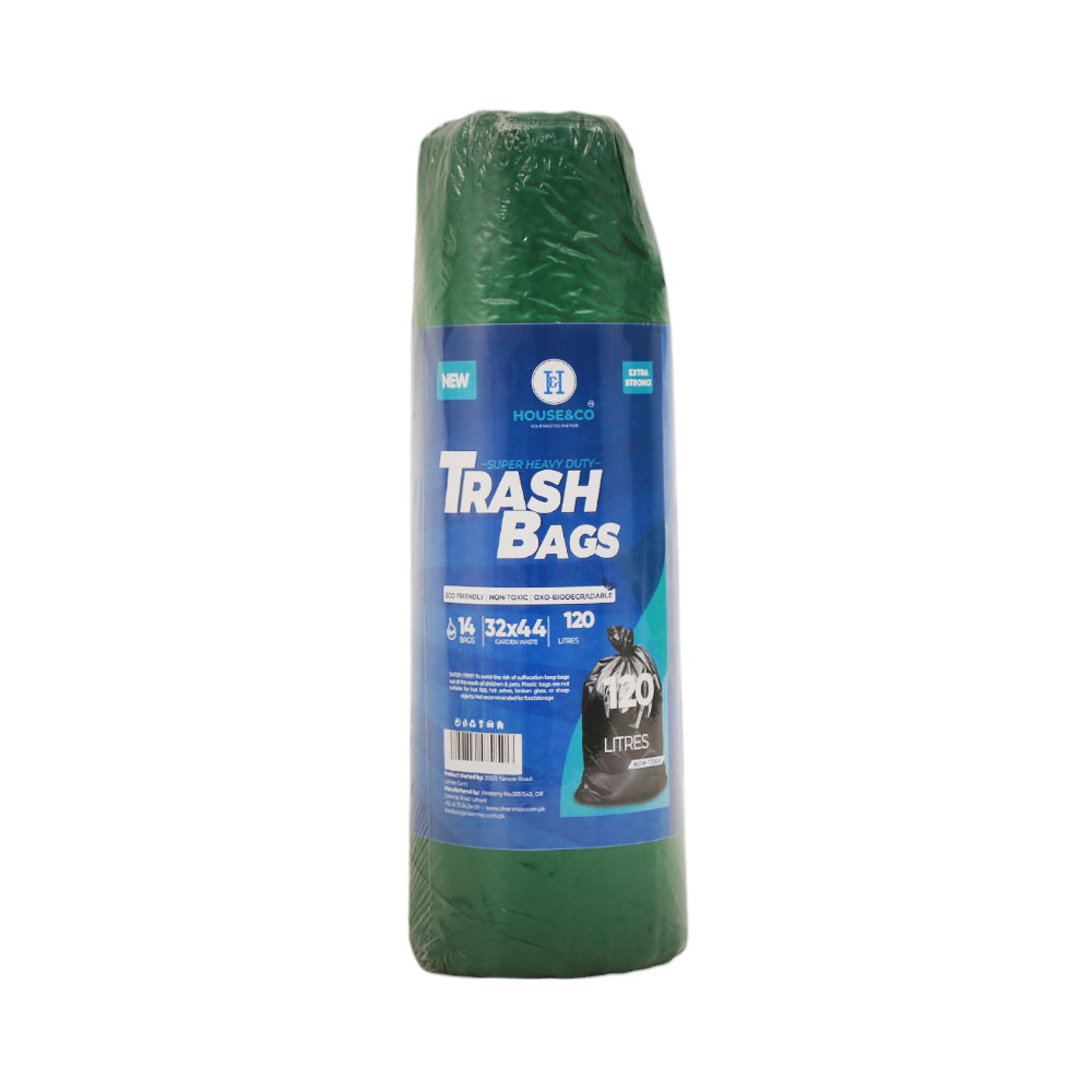 HOUSE&CO TRASH BAG (GRN) XX-LARGE 32X44 14PCS